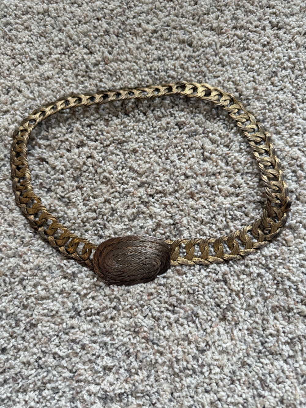 Gold Metallic Braided Rope Waist Belt